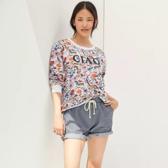 Anthropologie Maeve Ciao Floral Animal Print Sweatshirt - Picture 2 of 12